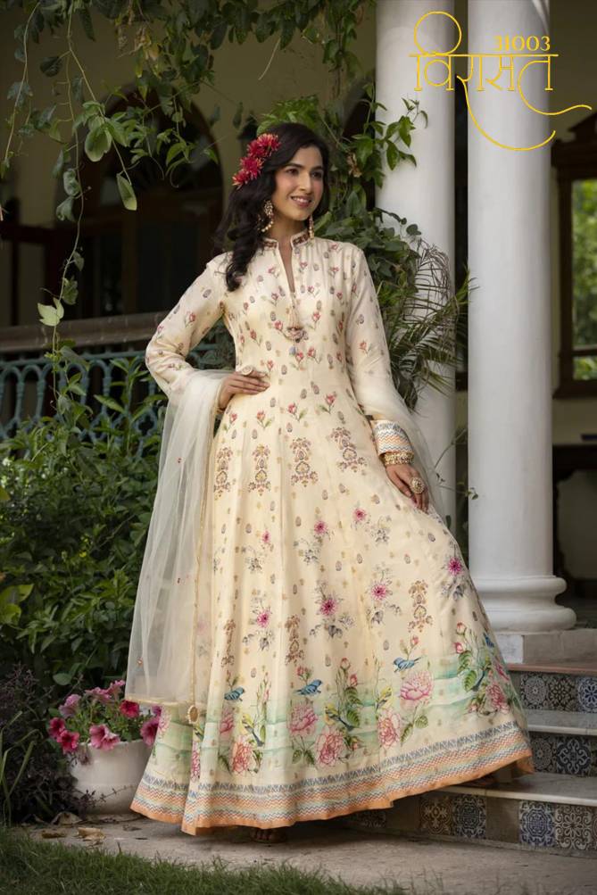 Virasat Bela Jacquard Heavy Designer Wedding Wear Gown Wholesalers In Delhi

